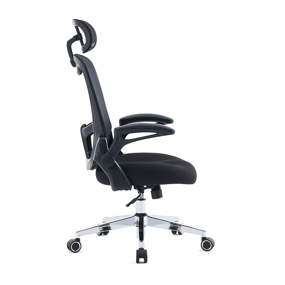 5140 Kerusi pejabat jala ergonomik hitam/putih, kerusi komputer belakang tinggi