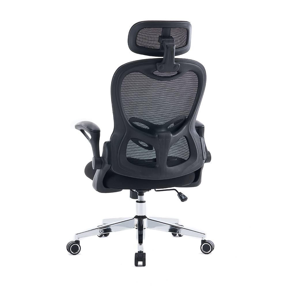 5140 Kerusi pejabat jala ergonomik hitam/putih, kerusi komputer belakang tinggi
